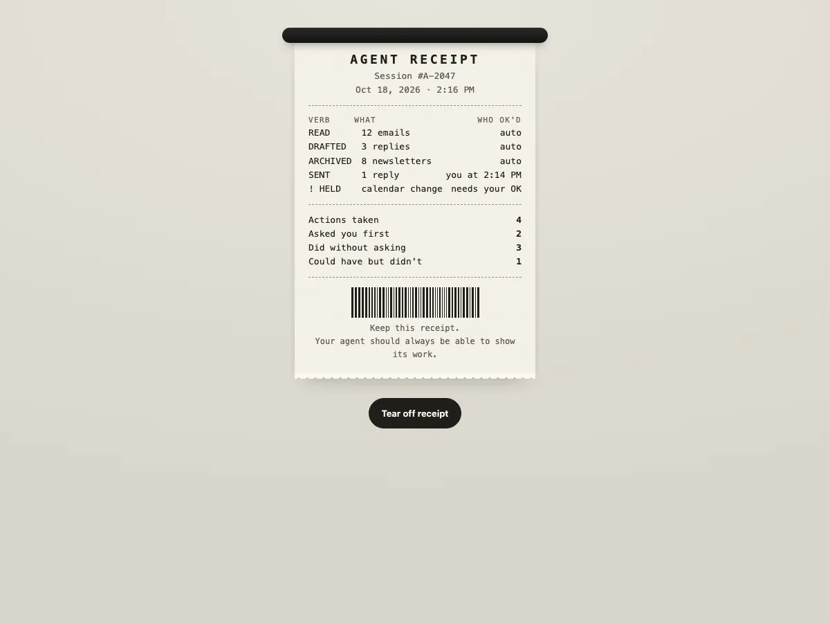 Screenshot of the AI Trust Receipt demo